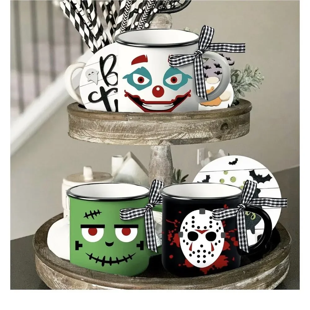 Halloween Themed Mini Coffee Mug, Game Day, 5oz‎ Coffee Mug, Set of 3